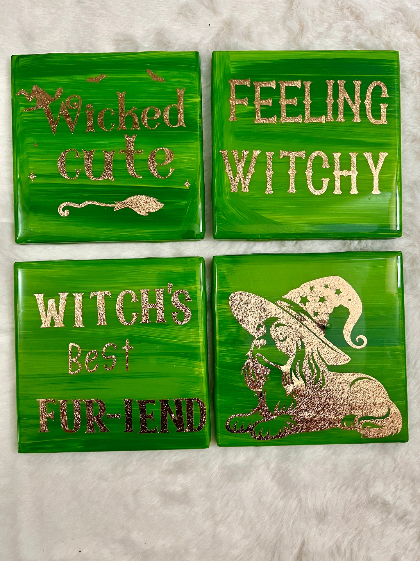 Witches Best Fur-iend Coaster Set