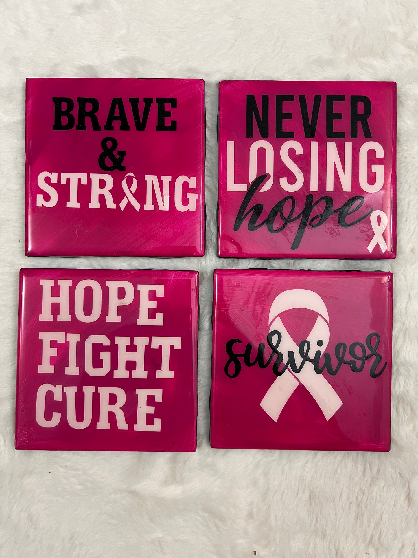 Breast Cancer Awareness Coaster Set