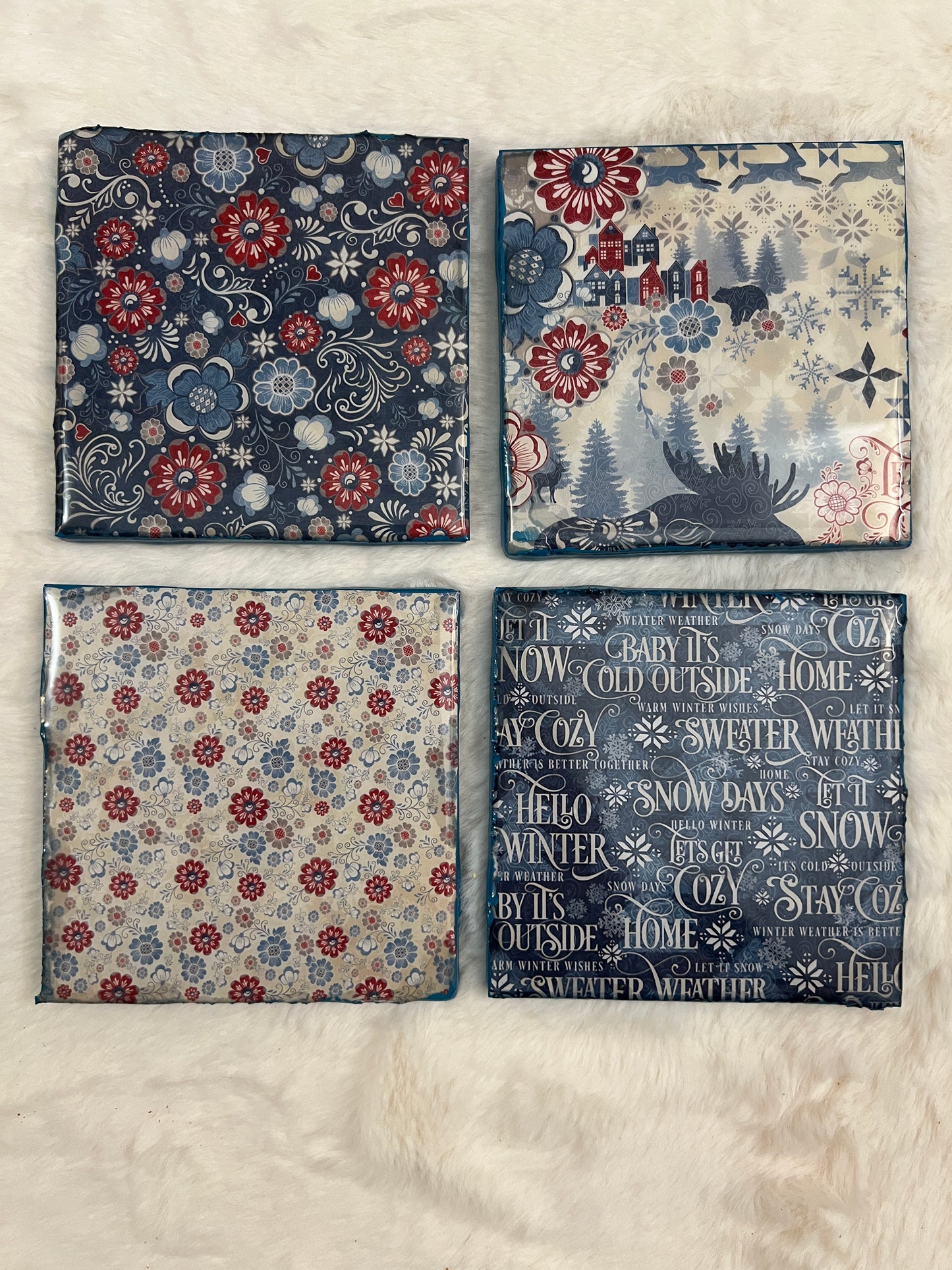 Scandinavian Winter Coaster Set