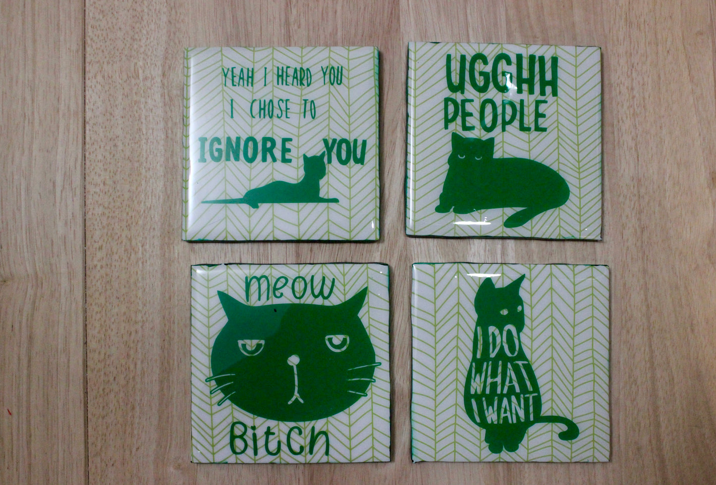 Sassy Cats Coaster Set
