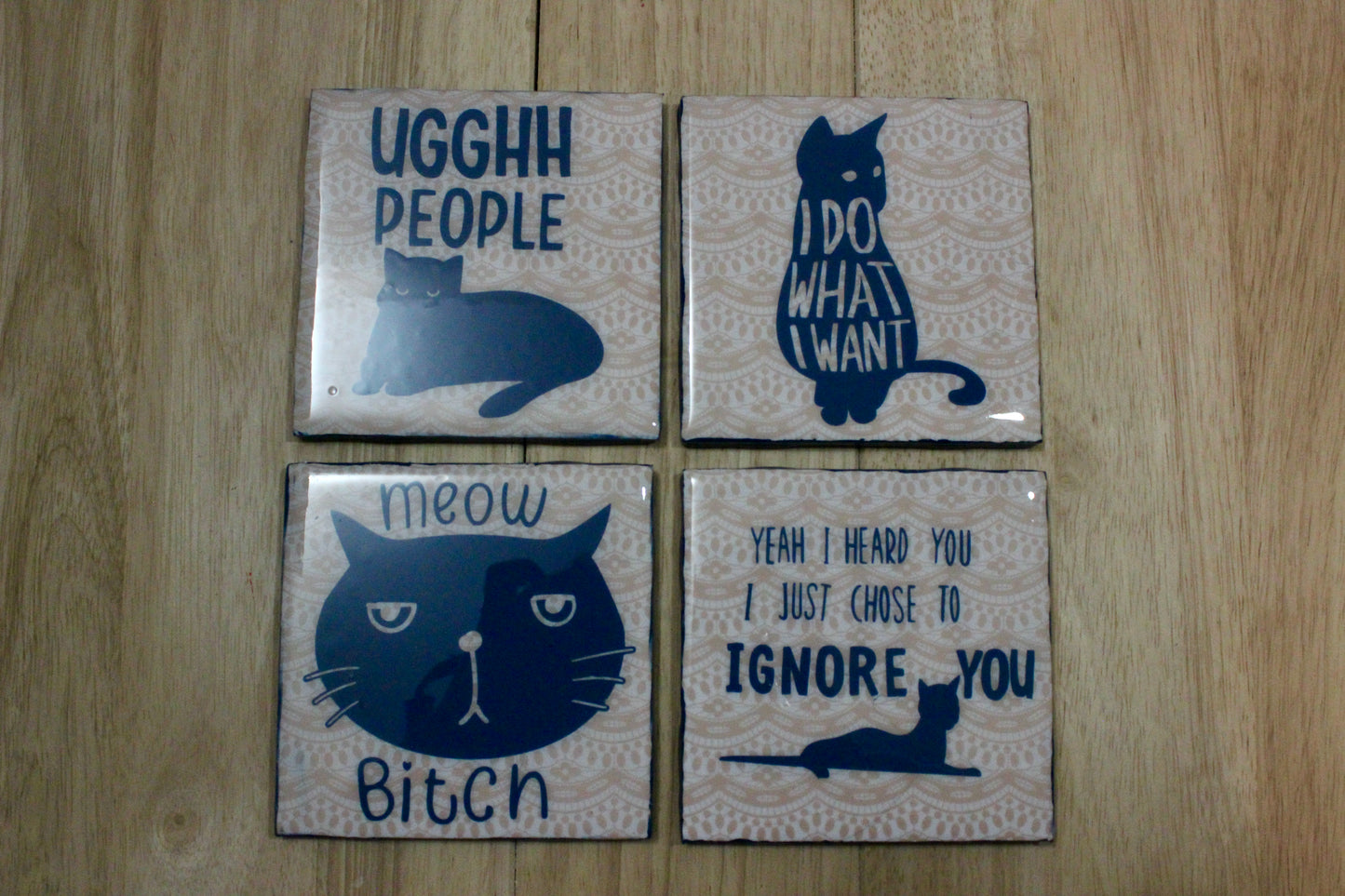 Sassy Cats Coaster Set
