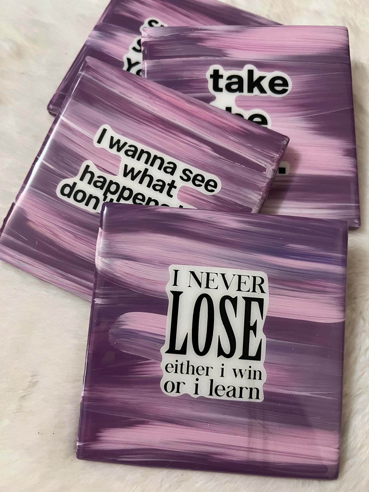 Never Give Up Coaster Set