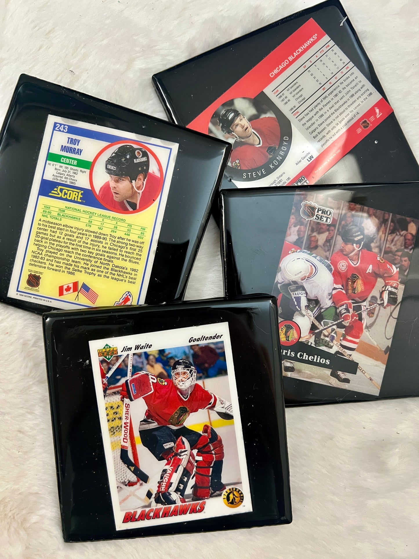 Vintage Hockey Card Coaster Set