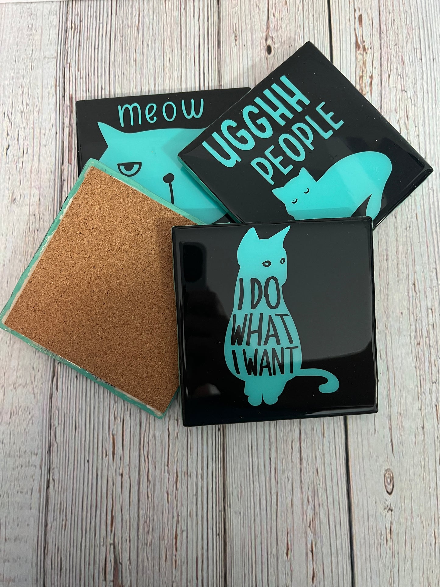 Sassy Cats Coaster Set