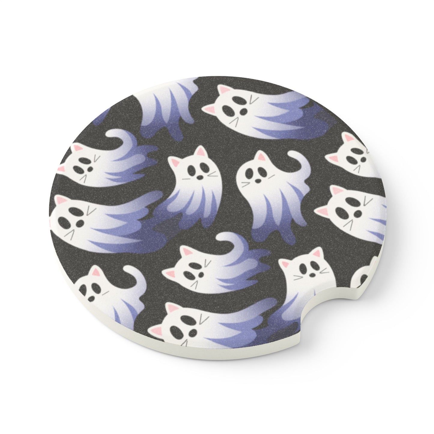 Ghost Kitty's Soapstone Car Coaster