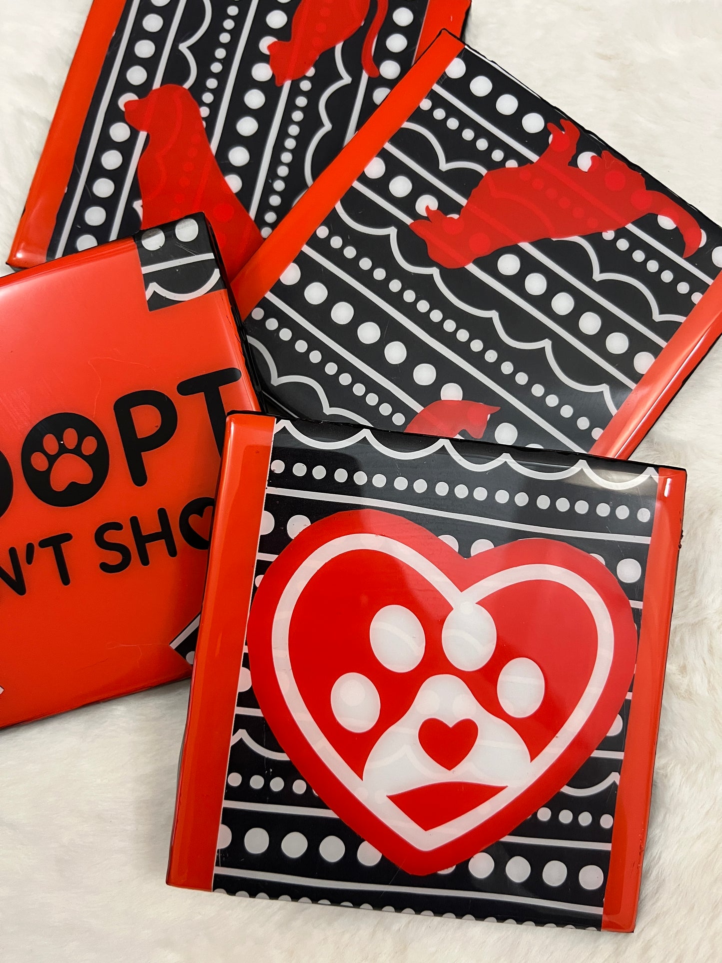 Adopt Don't Shop Coaster Set
