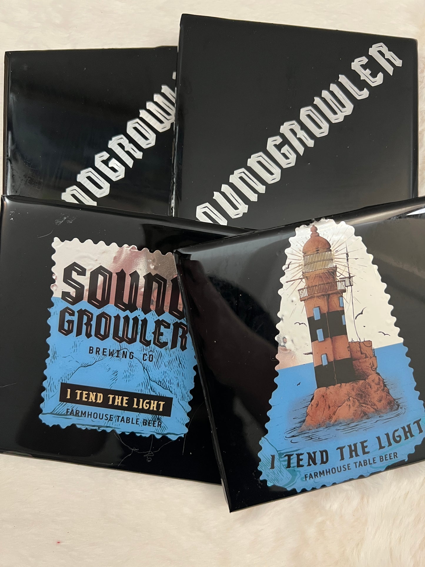 Soundgrowler Brewing - I Tend The Light Coaster Set