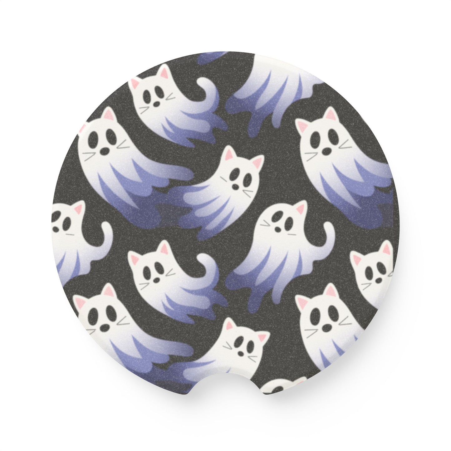 Ghost Kitty's Soapstone Car Coaster