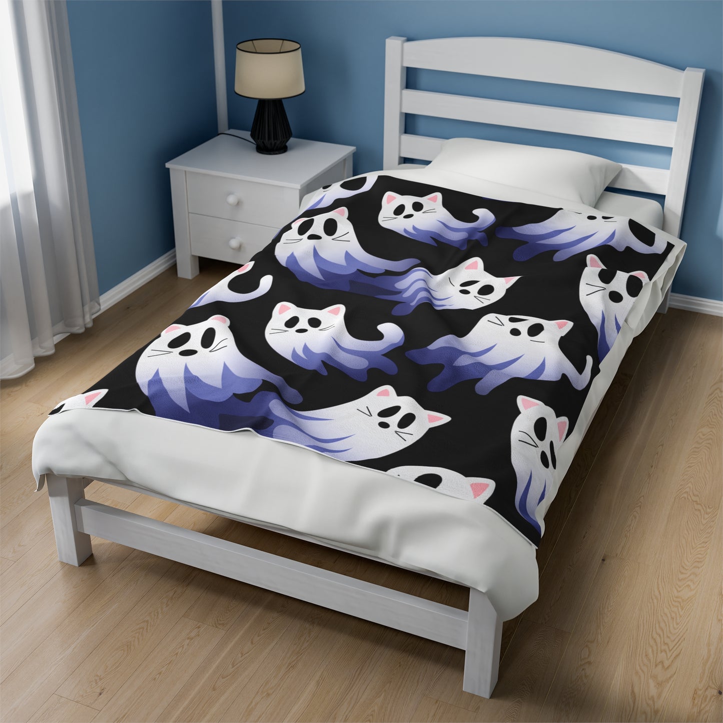 Ghost Kitty's Velveteen Plush Blanket