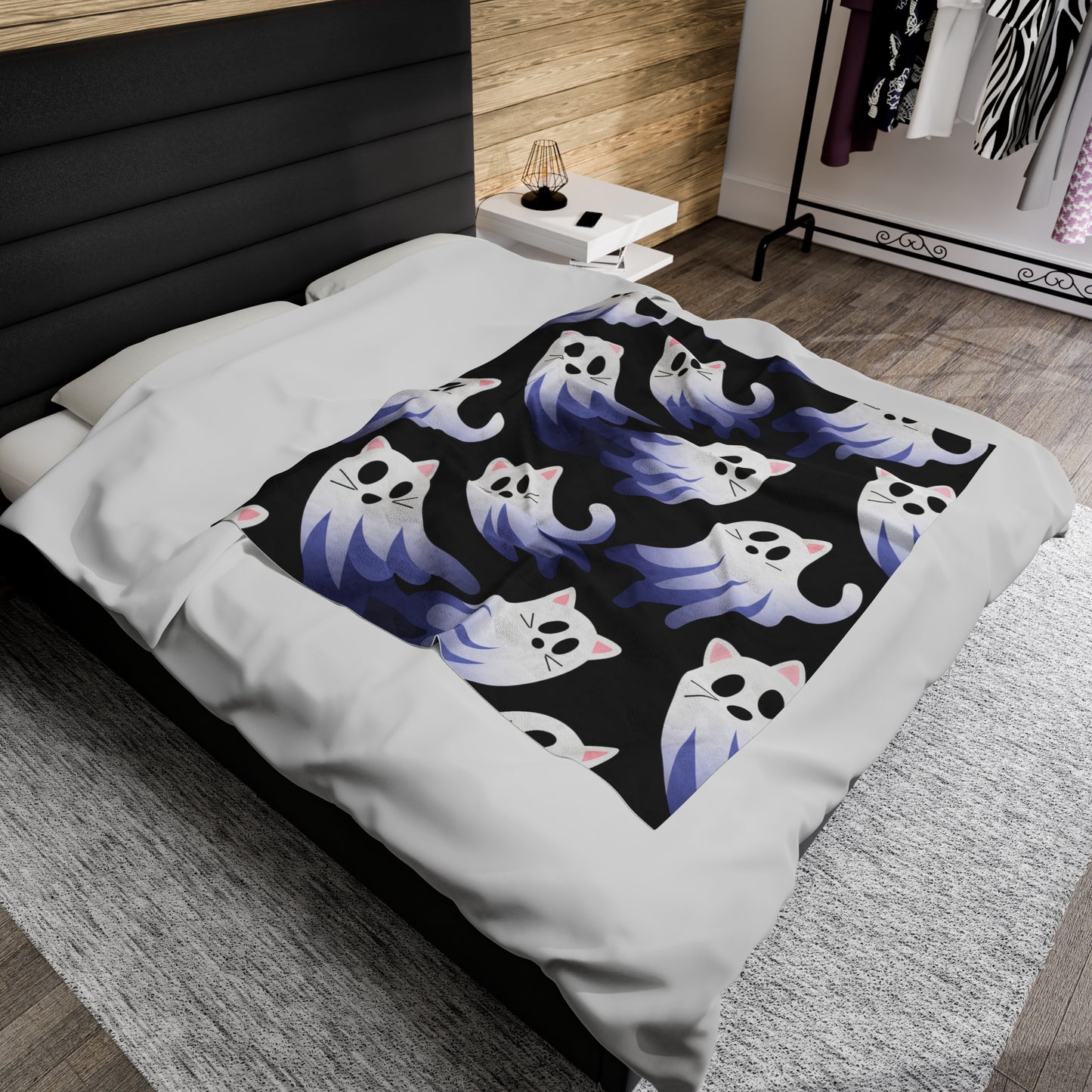 Ghost Kitty's Velveteen Plush Blanket