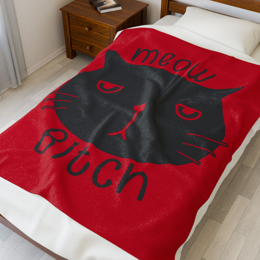 Meow B*tch Velveteen Plush Blanket