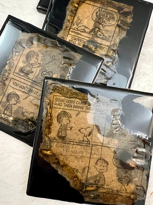 Snoopy Comic Strip Coaster Set