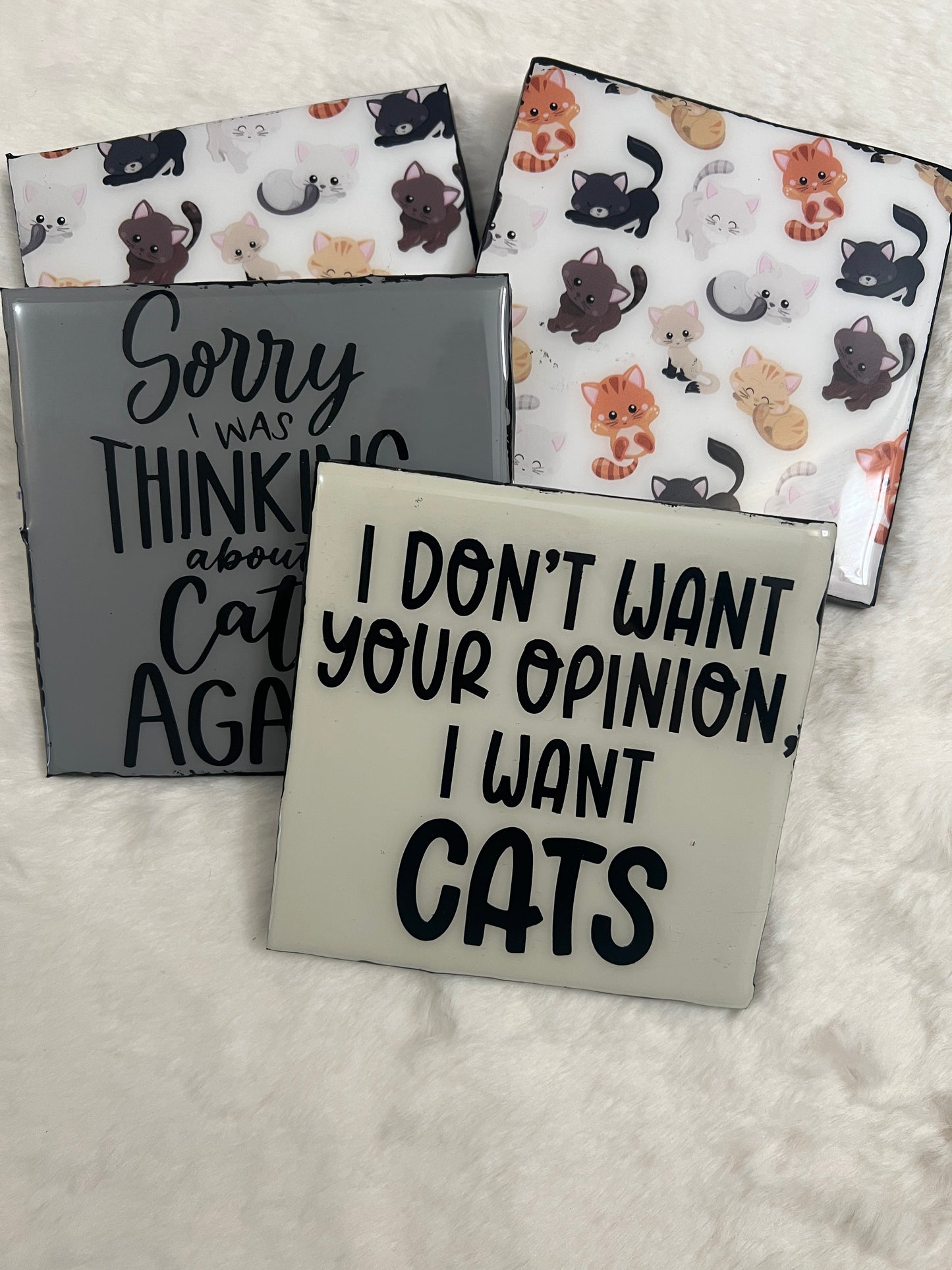 Always Thinking About Cats Coaster Set
