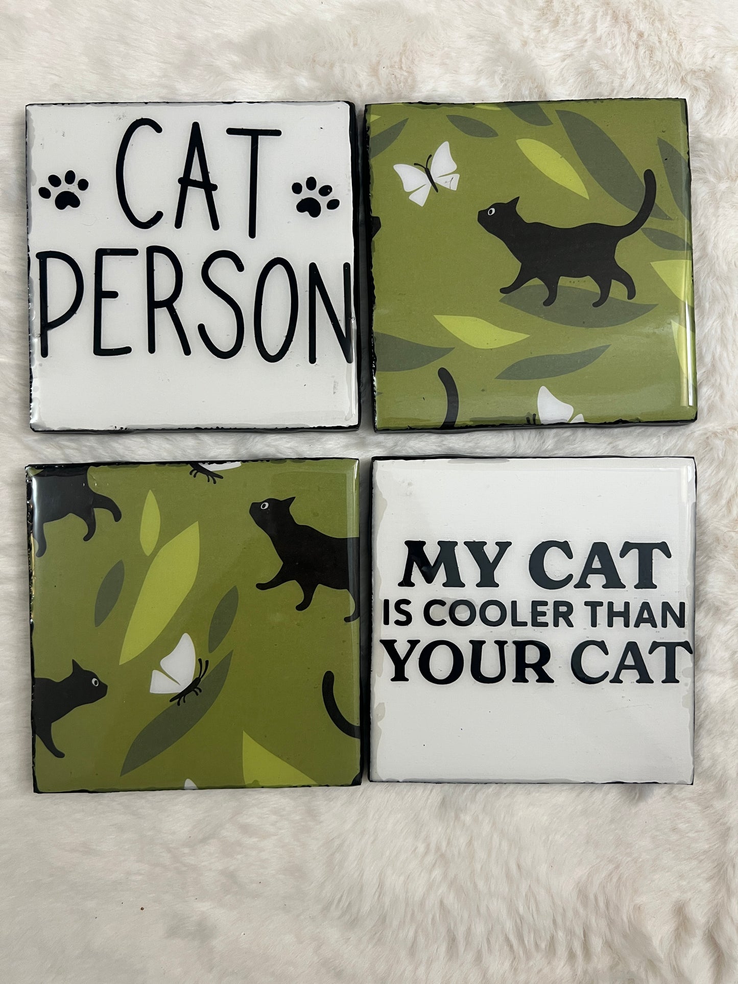 Cat Person Coaster Set