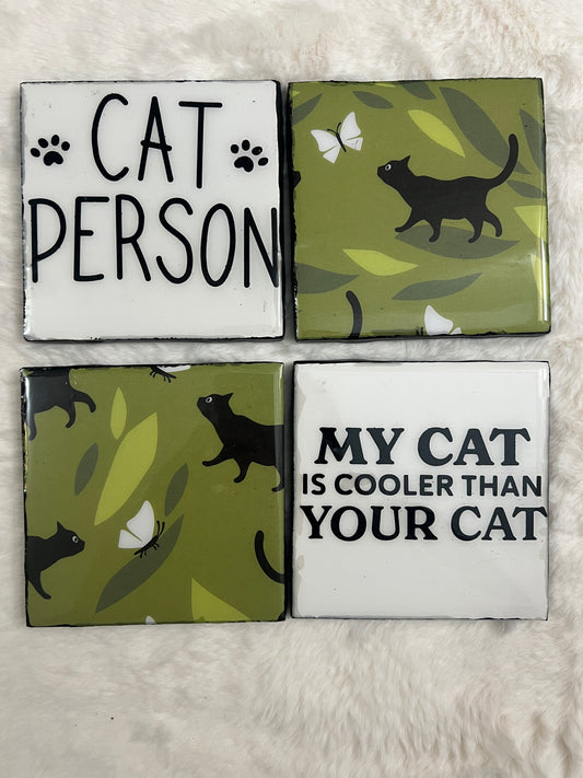 Cat Person Coaster Set