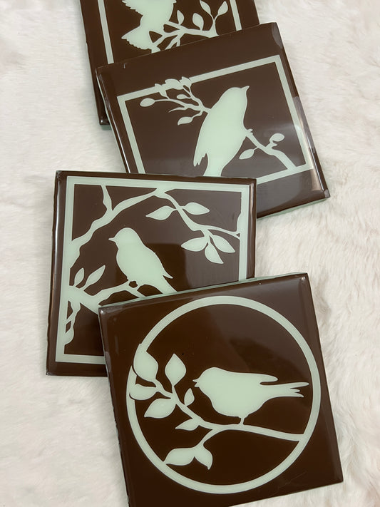 Spring Birds Coaster Set