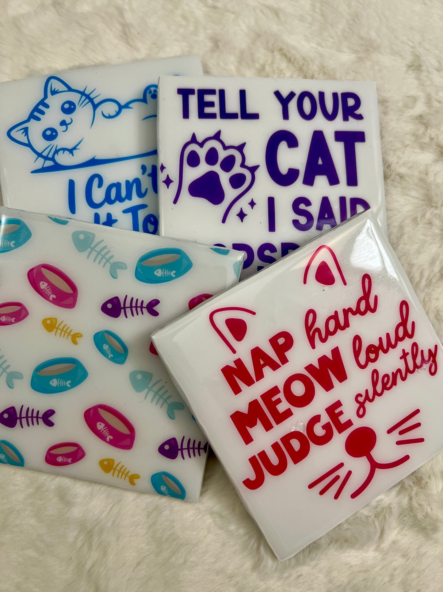 Cat Talk Coaster Set