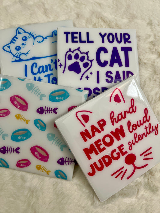 Cat Talk Coaster Set