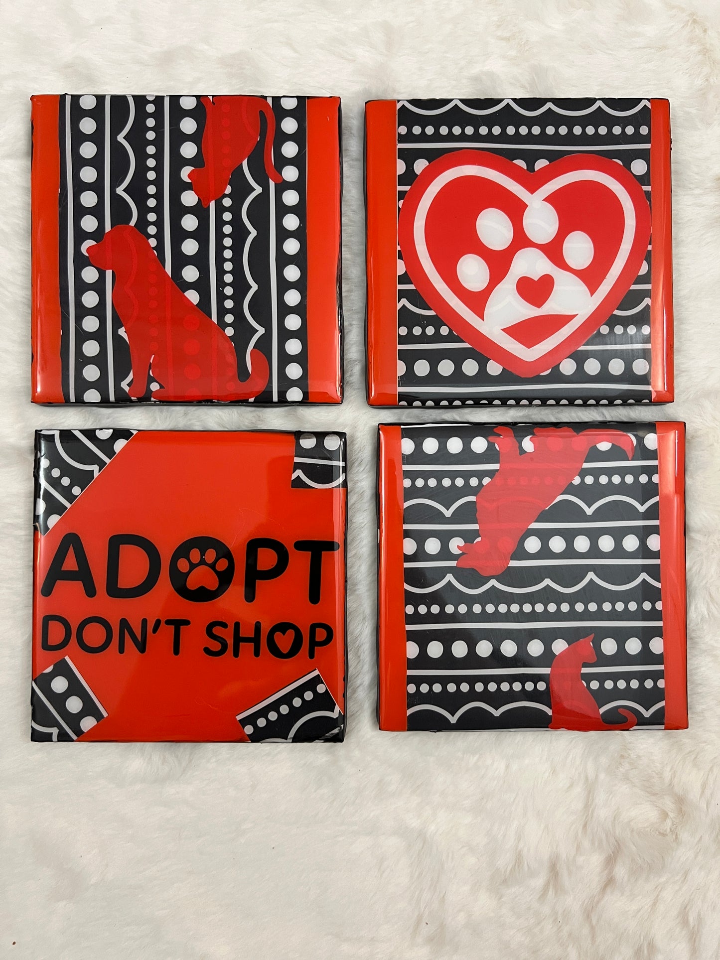 Adopt Don't Shop Coaster Set