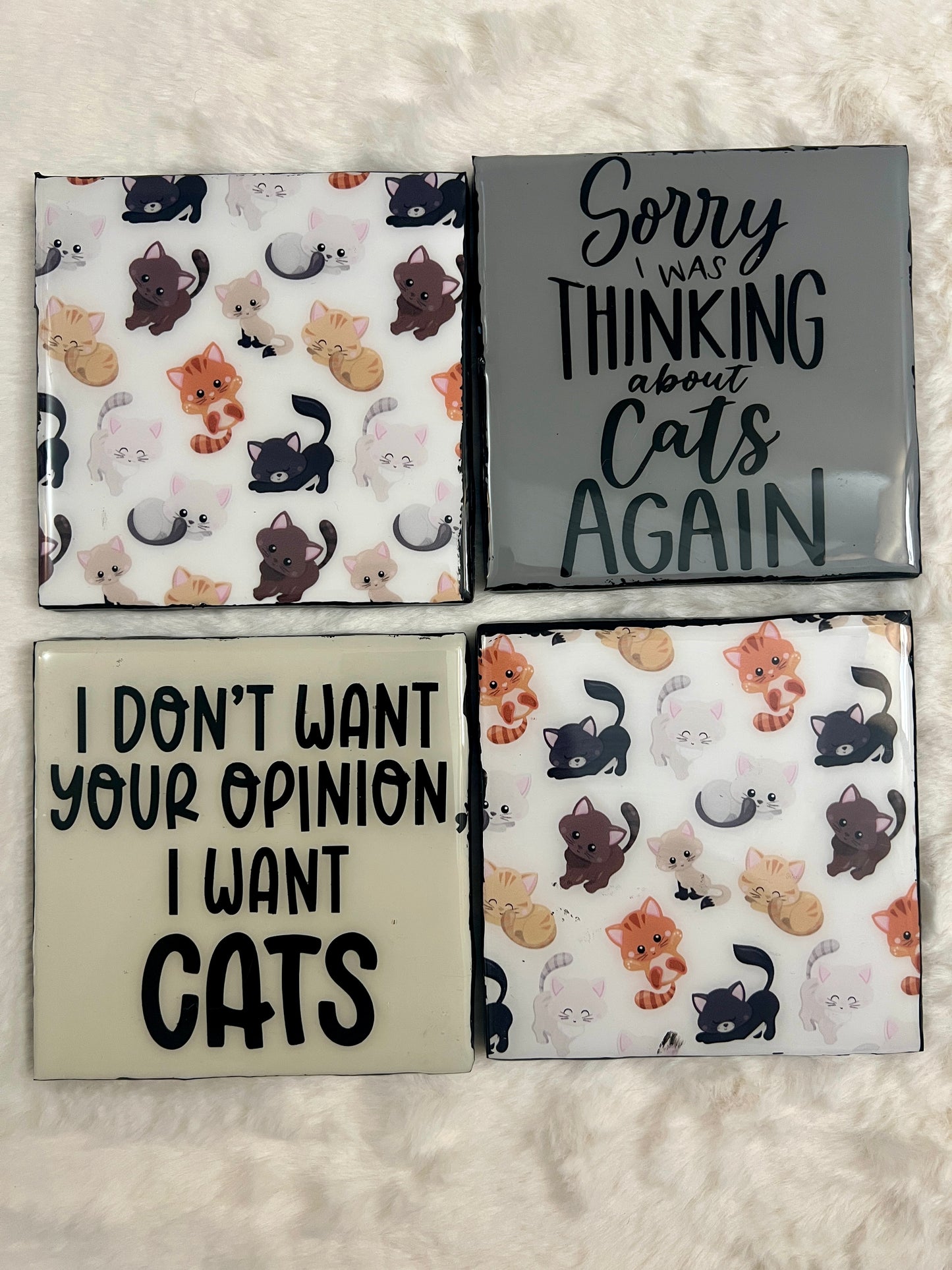 Always Thinking About Cats Coaster Set
