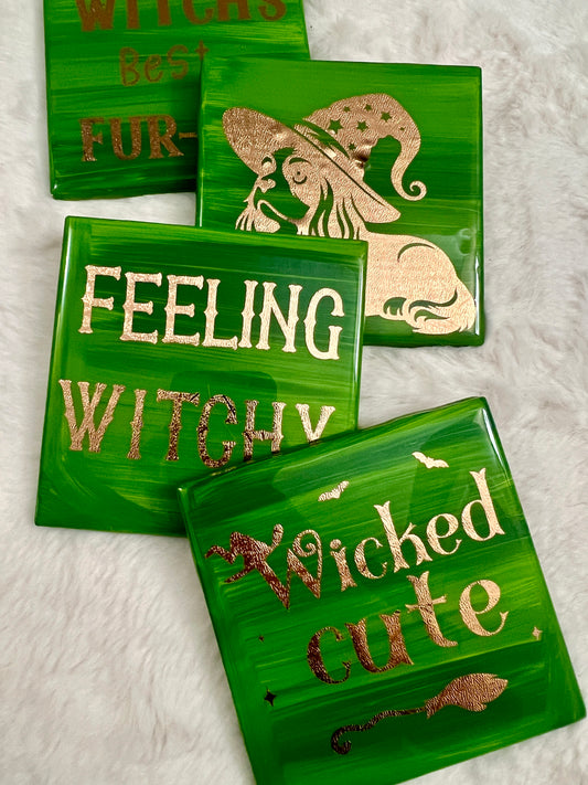 Witches Best Fur-iend Coaster Set