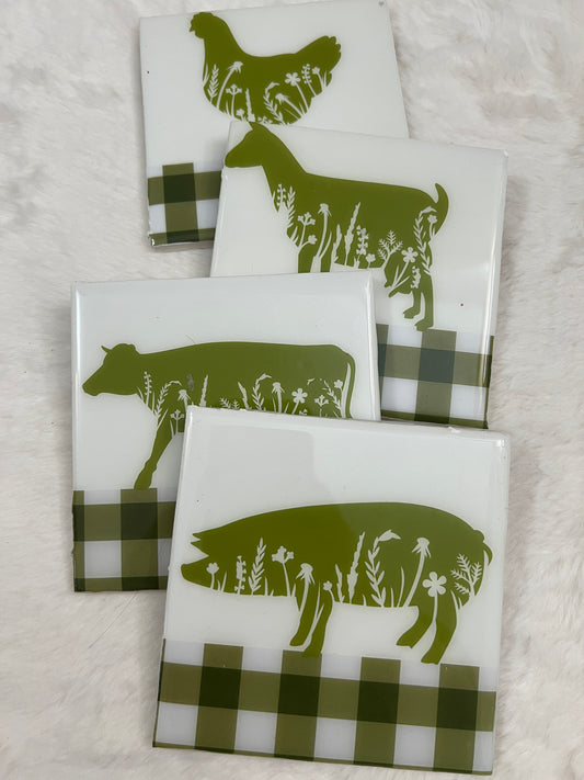 Farm Life Coaster Set