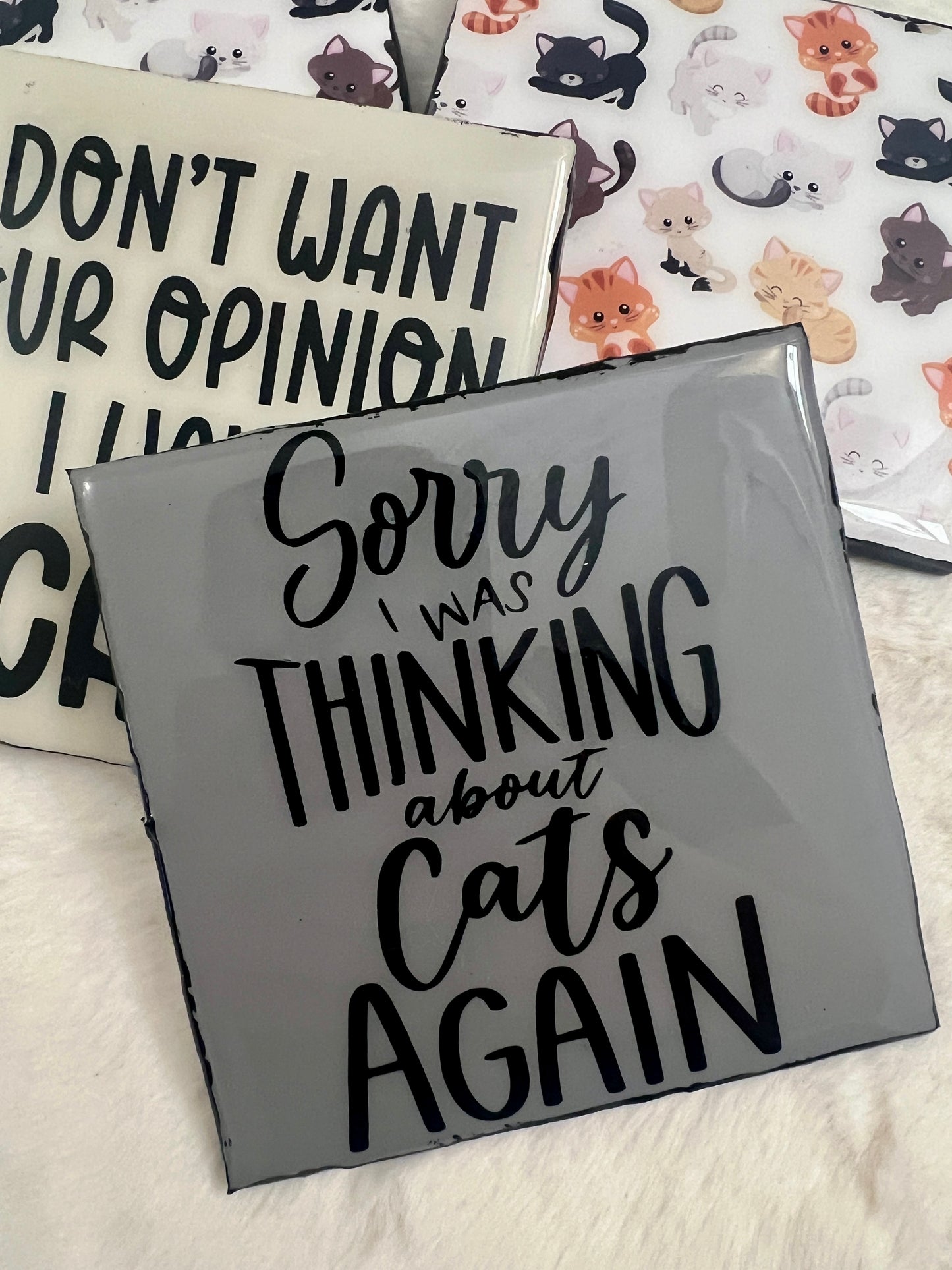 Always Thinking About Cats Coaster Set