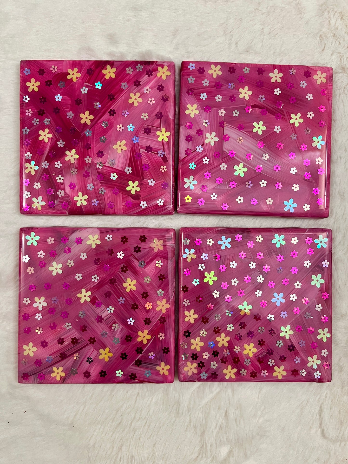 Flirty Flowers Coaster Set