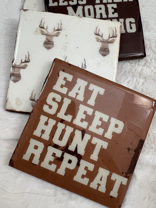 Eat - Sleep - Hunt Coaster Set