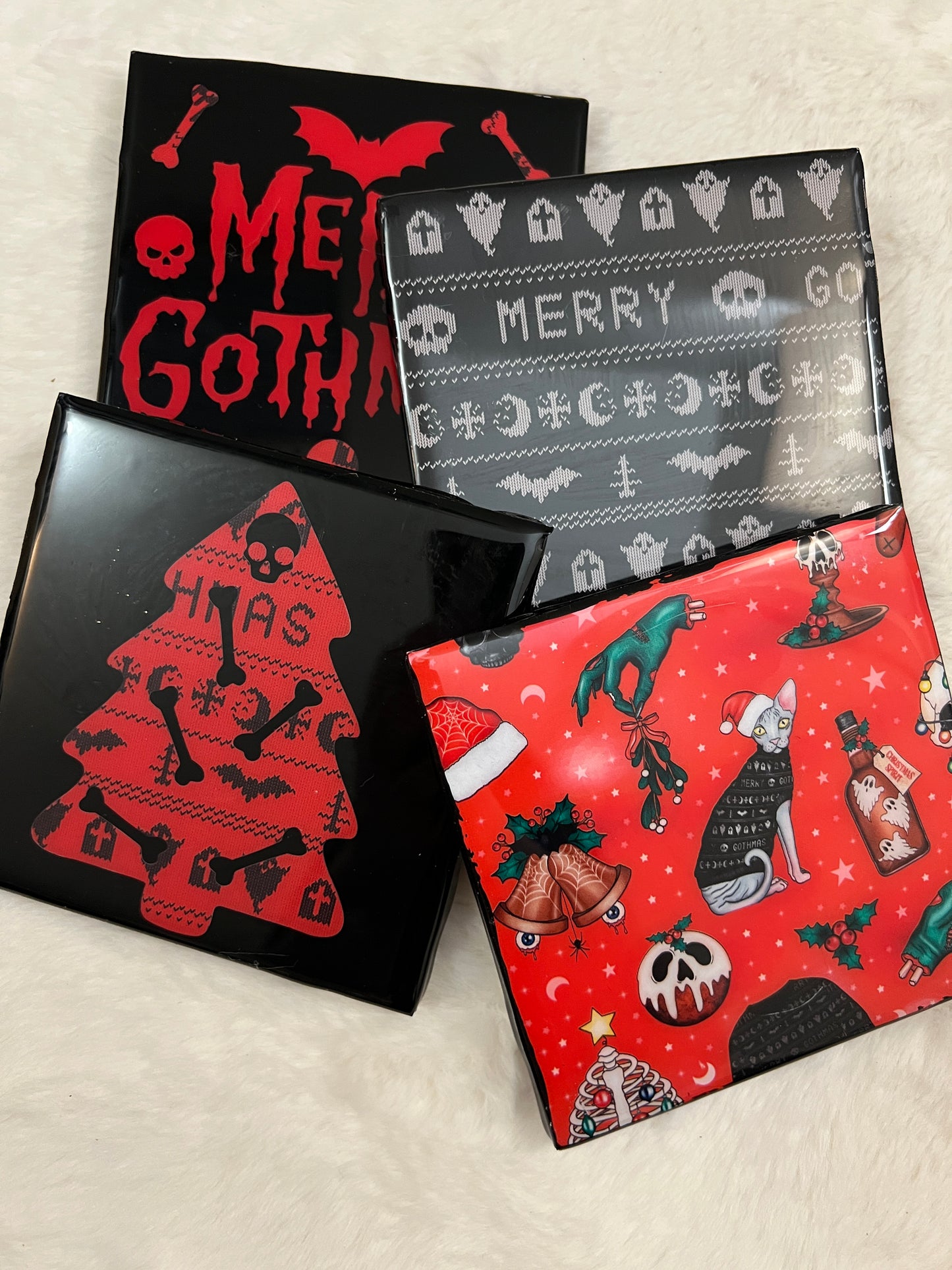 Merry Gothmas Coaster Set