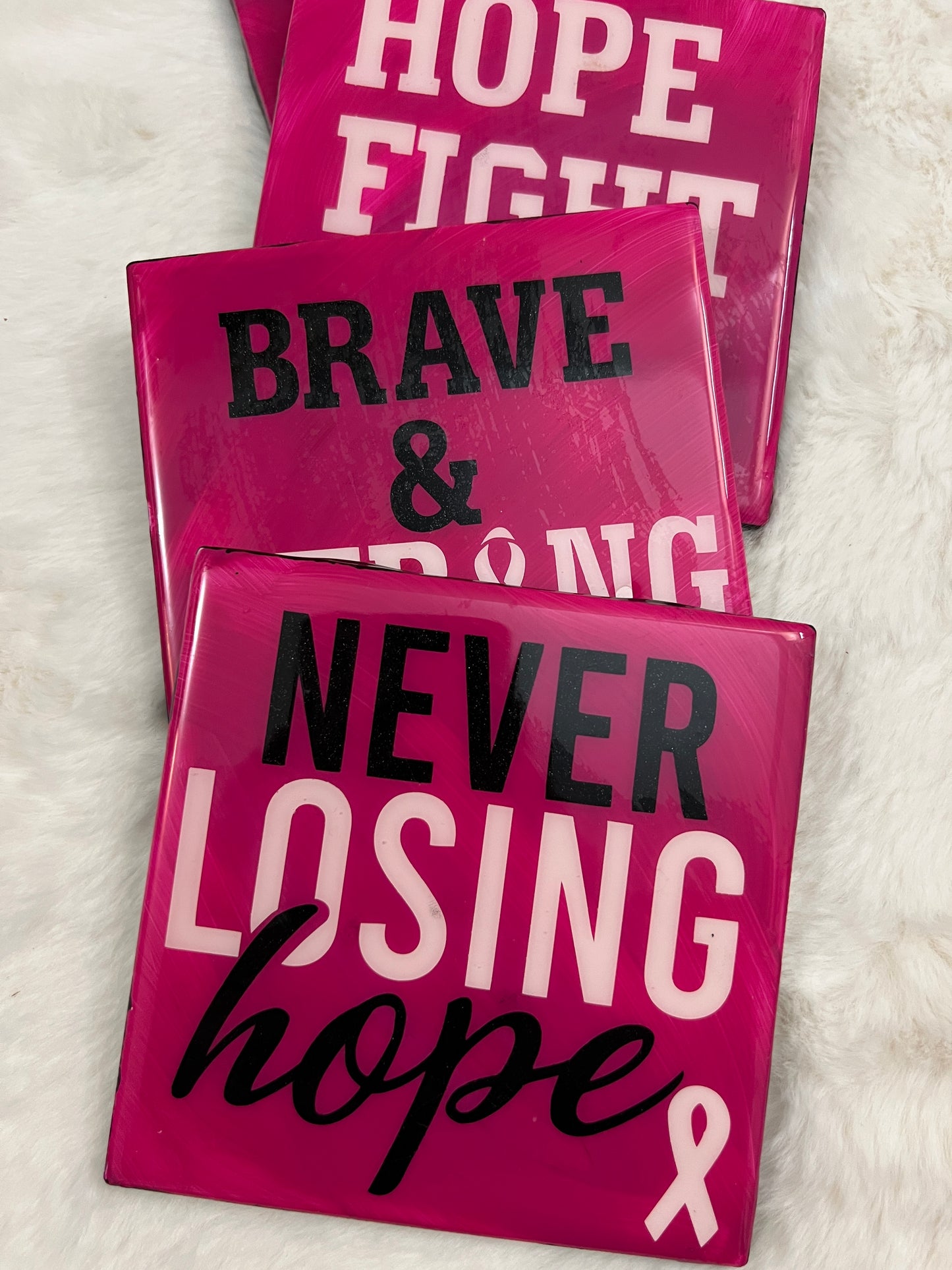 Breast Cancer Awareness Coaster Set