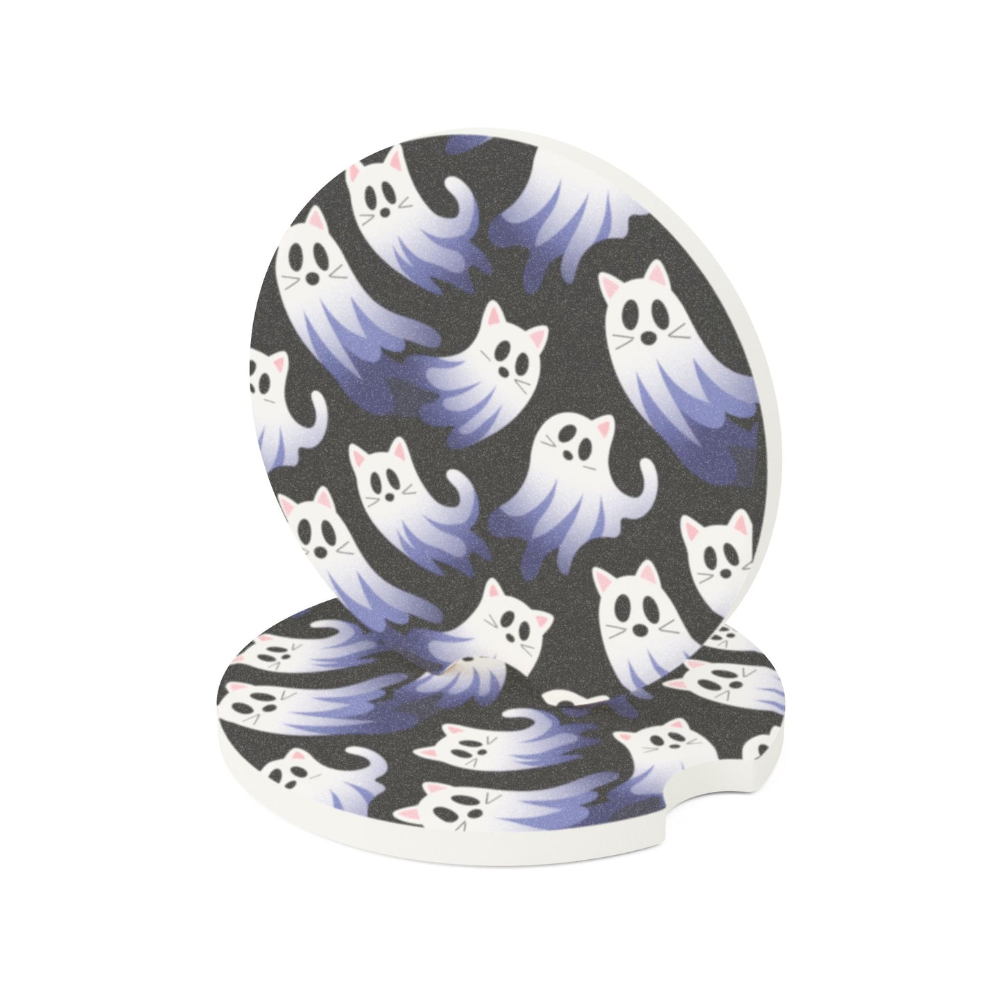 Ghost Kitty's Soapstone Car Coaster