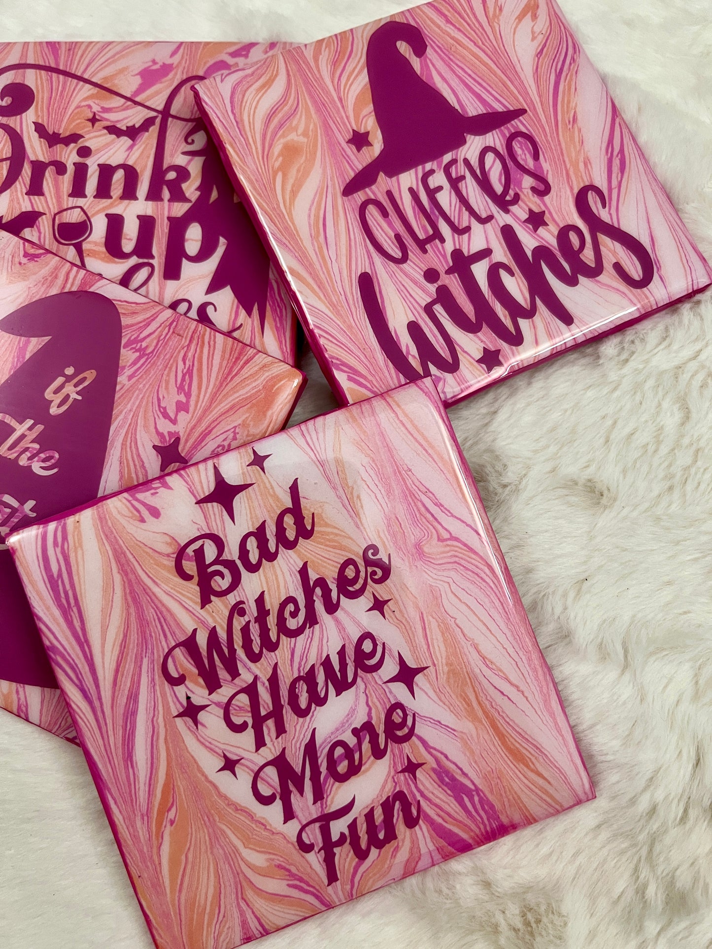 A Witches Toast Coaster Set