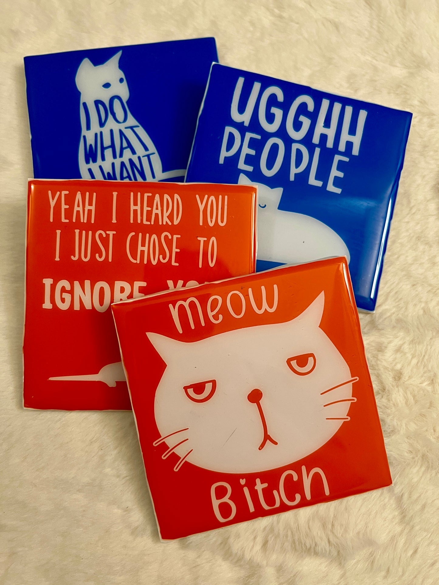 Sassy Cats Coaster Set