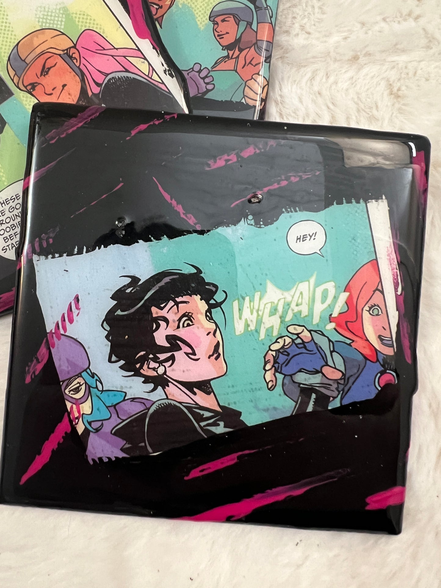 Roller Derby Girls Comic Strip Coaster Set