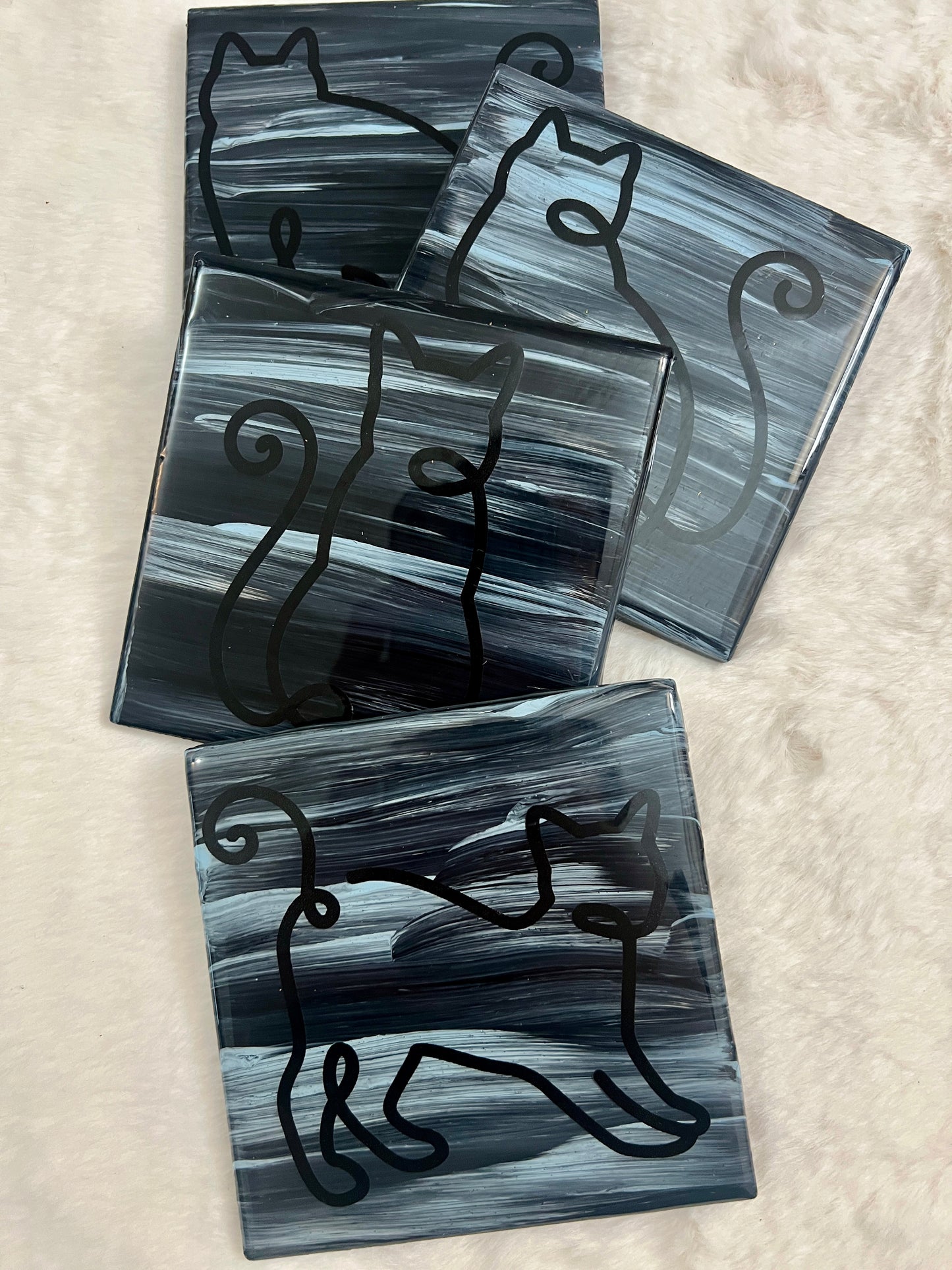 Cat Doodles Coaster Set