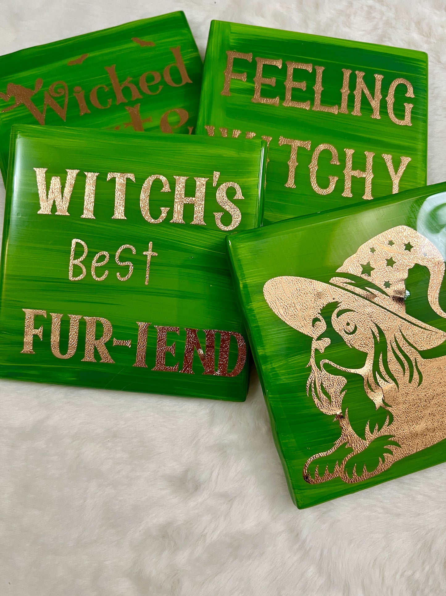 Witches Best Fur-iend Coaster Set
