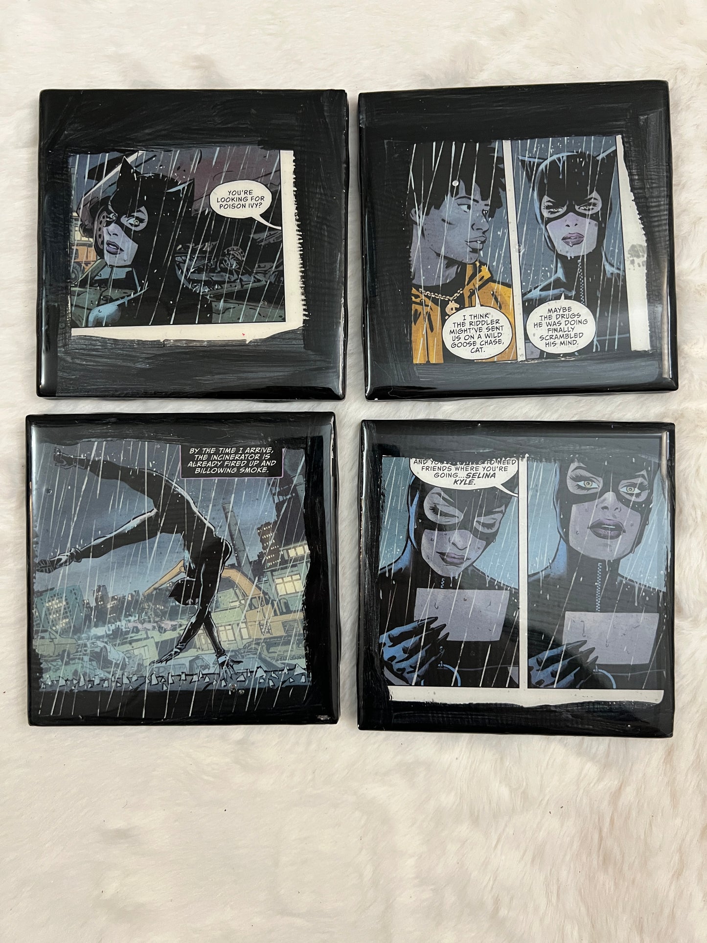 Cat Woman Comic Coaster Set