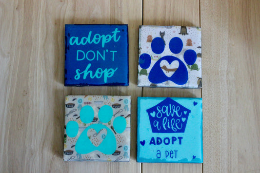Adopt Don’t Shop Coaster Set