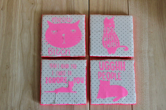 Sassy Cats Coaster Set