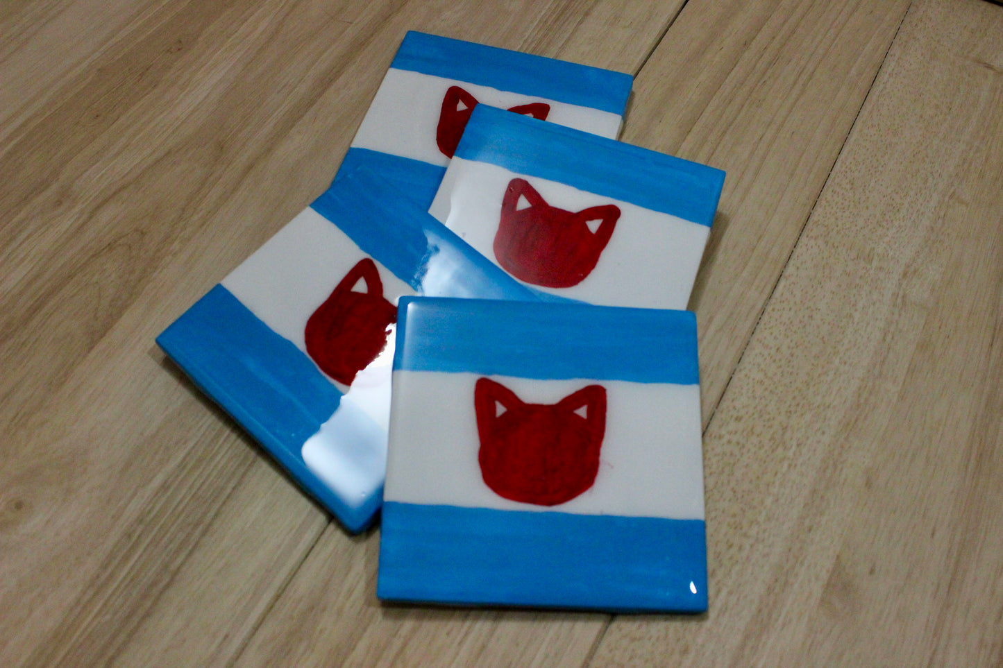 Chicago Cat Flag Coaster Set