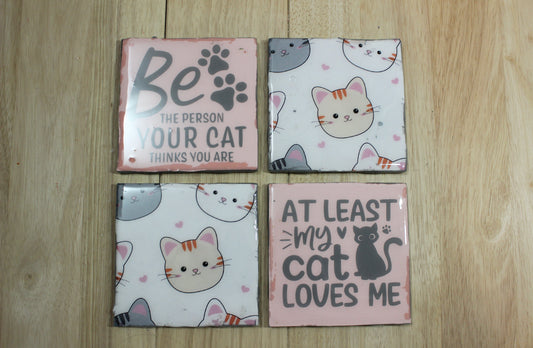 Cat Thoughts Coaster Set