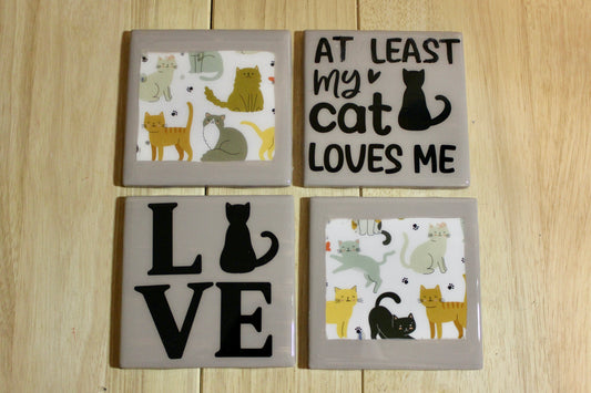 Cat Love Coaster Set