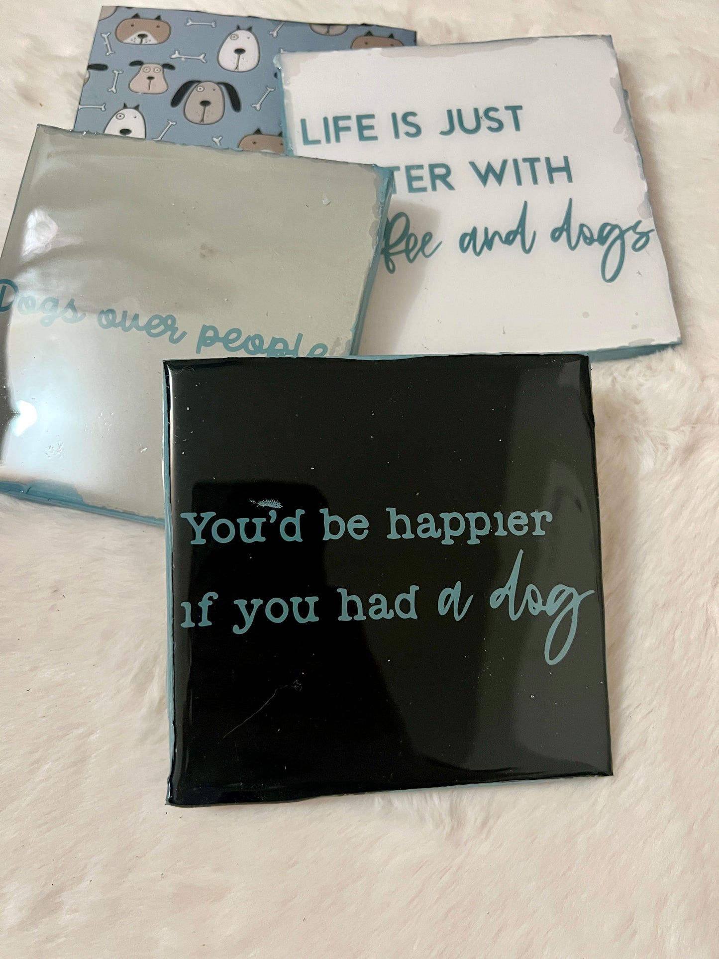 Life is Better with a Dog Coaster Set