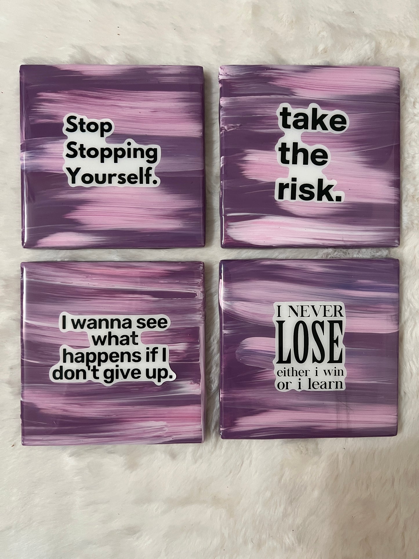 Never Give Up Coaster Set
