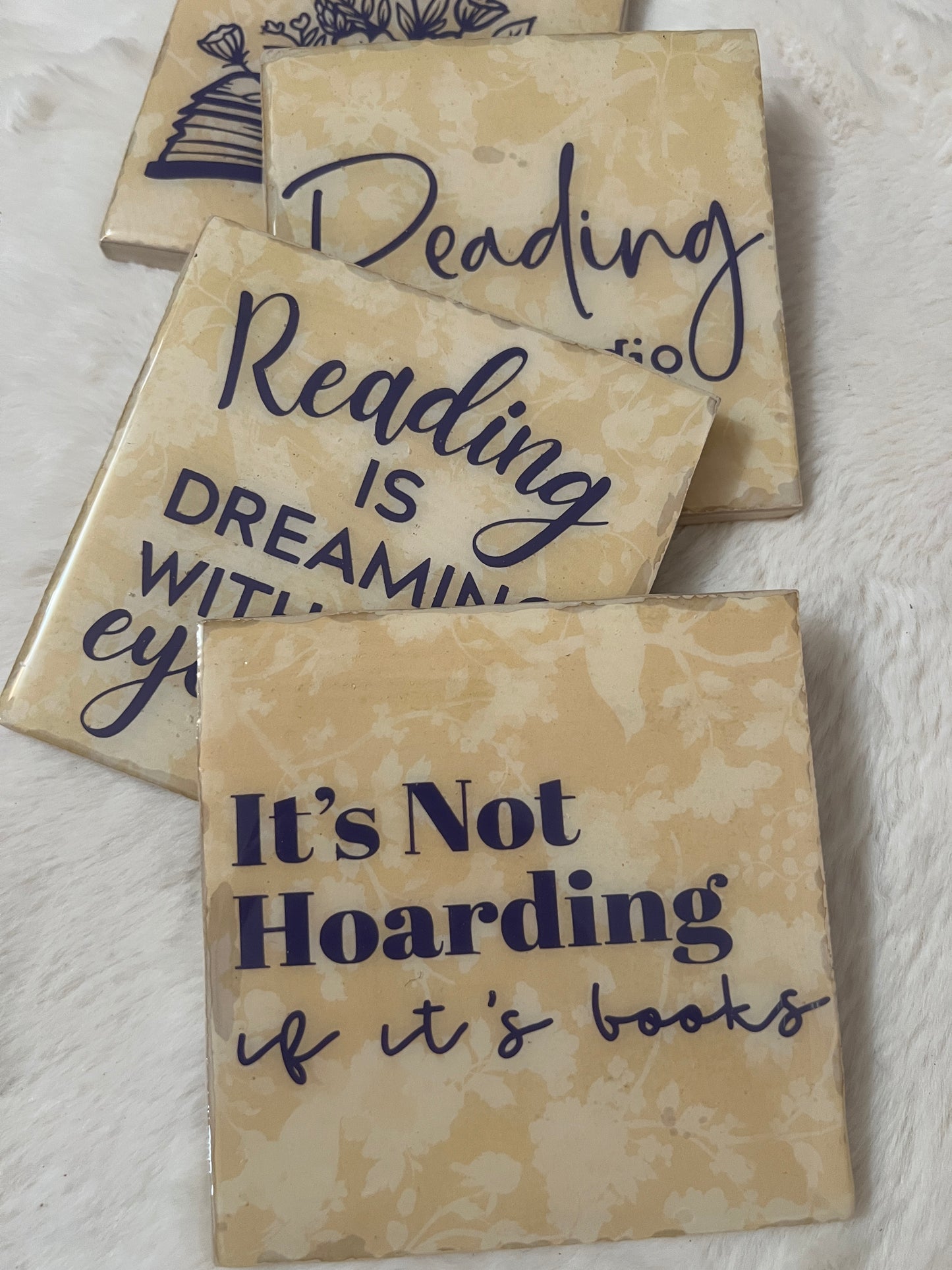 Reading Blooms Coaster Set