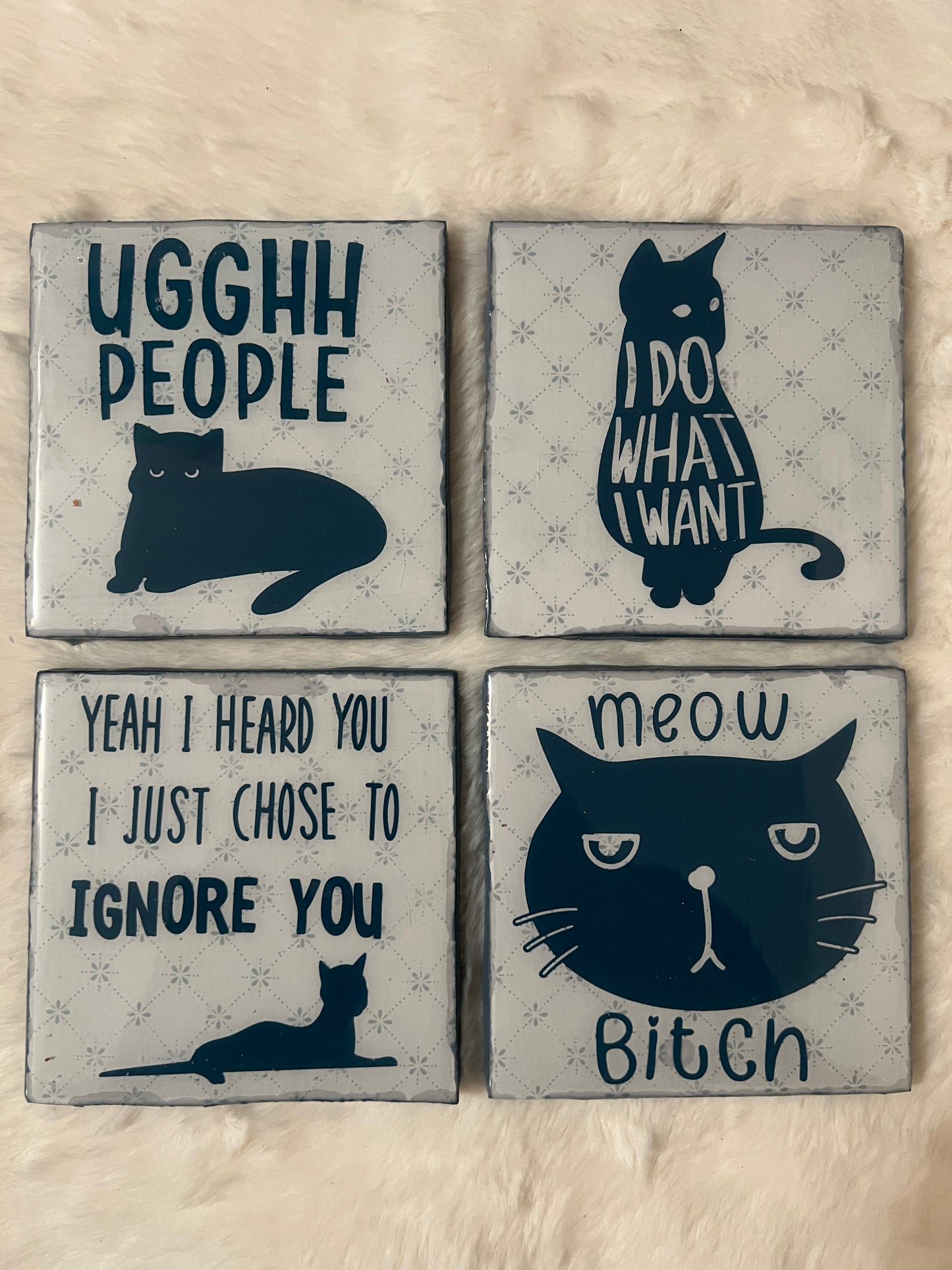 Sassy Cats Coaster Set