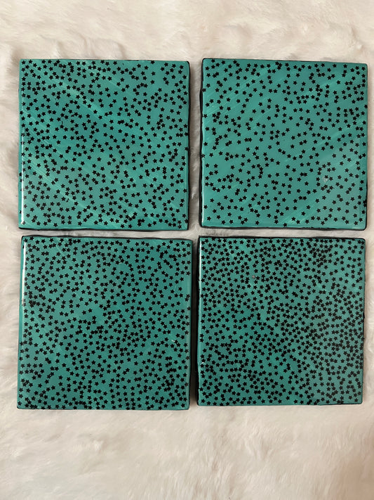 Black Stars Coaster Set