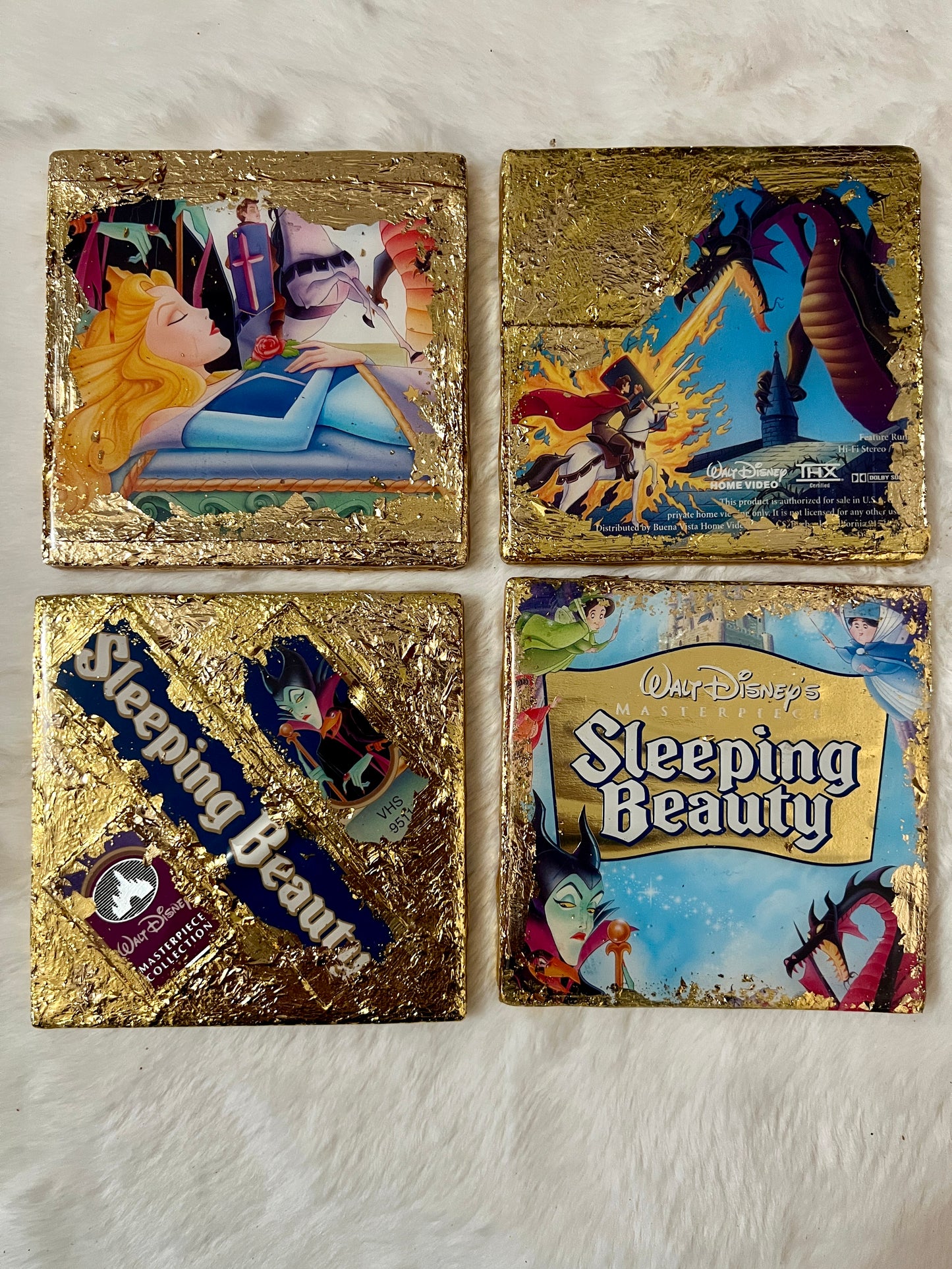 Sleeping Beauty VHS Coaster Set