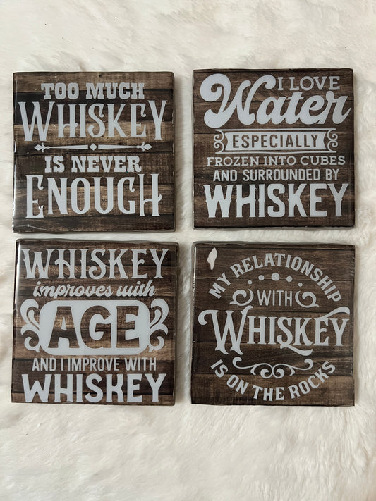 Whiskey Neat Coaster Set